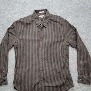 Express 1MX Shirt Mens Large 17-17.5 Striped Button Up Long Sleeve Fitted Preppy